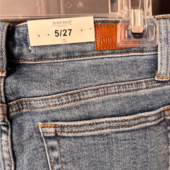 Judy Blue Blue Distressed High waisted Jeans 5/27 New with tags - Picture 4 of 10